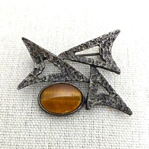 MCM Louis Giusti Atomic Tigers Eye Brooch